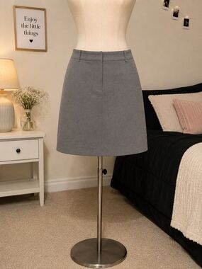 New York & Company Gray A-Line Mini Skirt